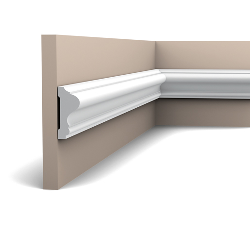 Orac Wandleiste P 8020F 200cm 6,0 x 2,5 cm Decken/Friesl.flex.(Luxx.)